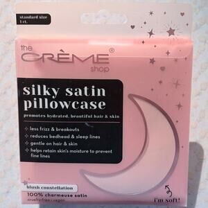 THE CREME SHOP Pink Blush Constellation Silky Satin Pillowcase New